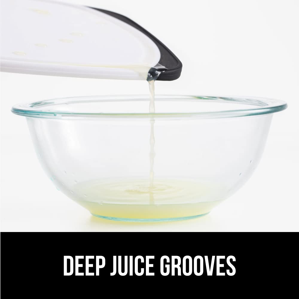 GORILLA GRIP BPA-Free Reversible Kitchen Cutting Board Set of 3, US Designed, Nonporous, Juice Grooves Catch Liquid, Slip Resistant Border, Dishwasher Safe, Durable Large Food Chopping Boards, Black