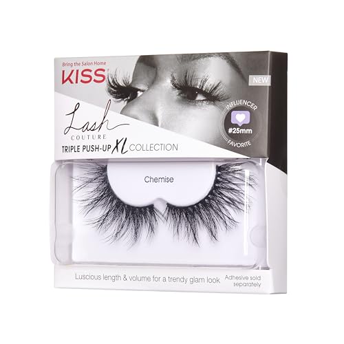 KISS Lash Couture Triple Push-up False Eyelashes, 'Halloween 02', Includes, Contact Lens Friendly, Easy to Apply, Reusable Strip Lashes