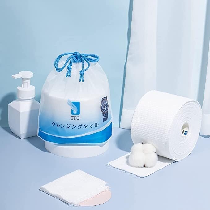 ITO Disposable Face Towel, 50 Count Ultra-Soft 1-Second Quick-Dry Face Towels, Gentle for Sensitive Dry Oily Skin, Facial Towels for Daily Cleansing Makeup Removal (1 Pack)