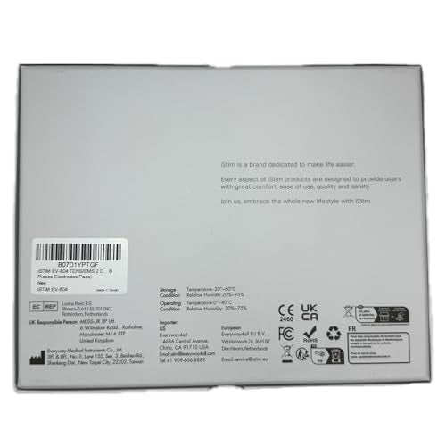 iSTIM EV-804 TENS/EMS 2 Channel Rechargeable Combo Machine Unit - Muscle Stimulator + Back Pain Relief and Management- 7 modes/24 Programs/Backlit (Including Electrodes Pads)