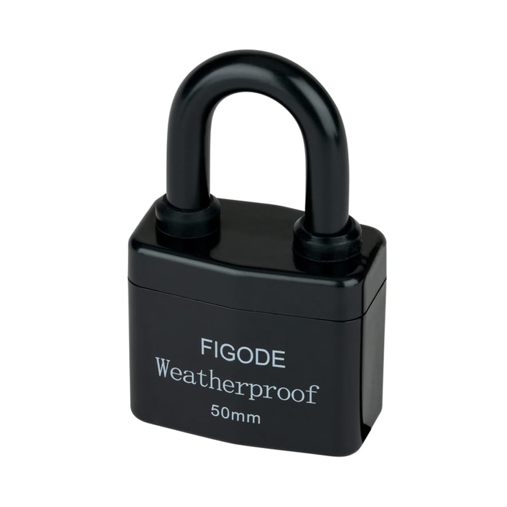 FIGODE® Outdoor Waterproof Padlock, Large Heavy Duty Sturdy Covered Laminated Steel Keyed Lock, 2.2 in. Wide