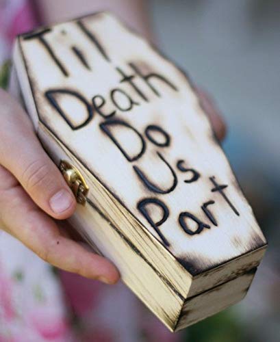 Creative Hobbies Medium 12 Inch Halloween Coffin Box - Fillable Hinged Box for Halloween Décor, Party Favor, Goth, Decoration, Pet Casket