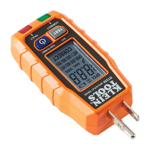 Klein Tools RT250 GFCI Outlet Tester with LCD Display, Electric Voltage Tester for Standard 3-Wire 120V Electrical Receptacles