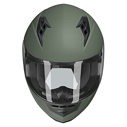 GLX GX11 Compact Motorcycle Helmet - Camo, Large - Full Face w/ Tinted Visor, DOT Approved