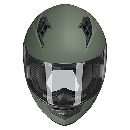 GLX GX11 Compact Motorcycle Helmet - Camo, Large - Full Face w/ Tinted Visor, DOT Approved