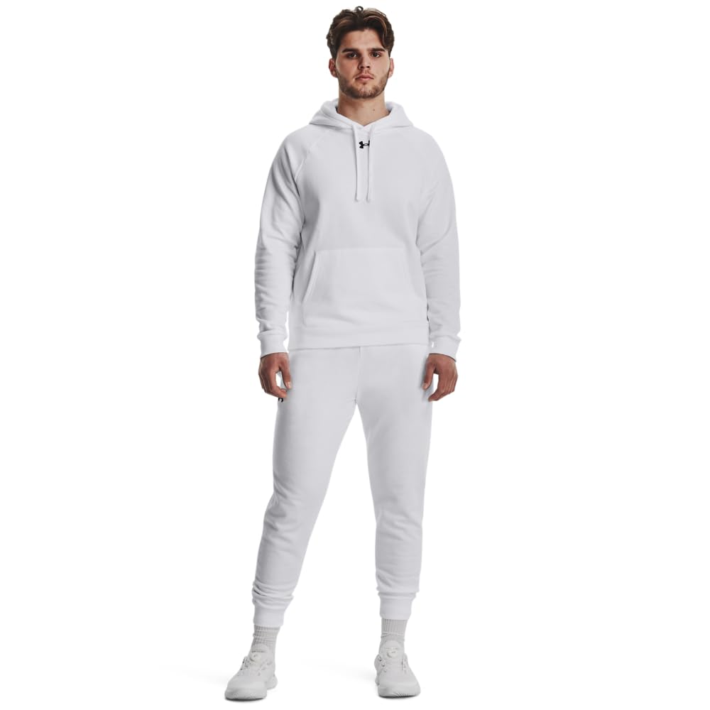 Under Armour Men's Rival Fleece Hoodie, (100) White / / Black, 4X-Large