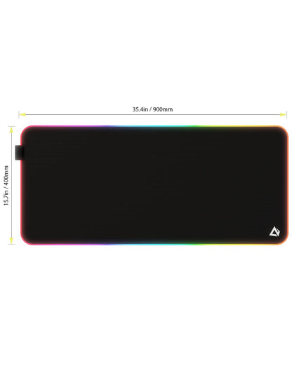 EASEMO Gaming Mouse Pad, RGB Mouse Mat XXL Large (35.4 x 15.75 in) with 7 LED Colors 11 Lighting Modes Waterproof Fabric Surface Non-Slip Rubber Base for PC Laptop Keyboard