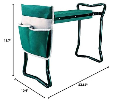 Garden Kneeler and Seat,with 2 Tool Bags Pouches and Claw Gloves,Portable Lightweight Bench Thicken EVA Foam Pad Sturdy Steel Pipe Practical Garden Tools(Green)