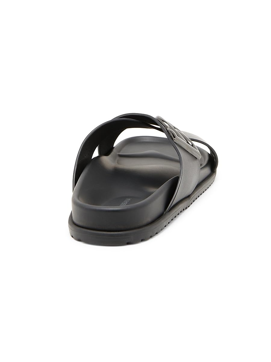 Dolce&Gabbana, Crossed Strap Leather Sandals, 43 (10 US/9 UK), Nero