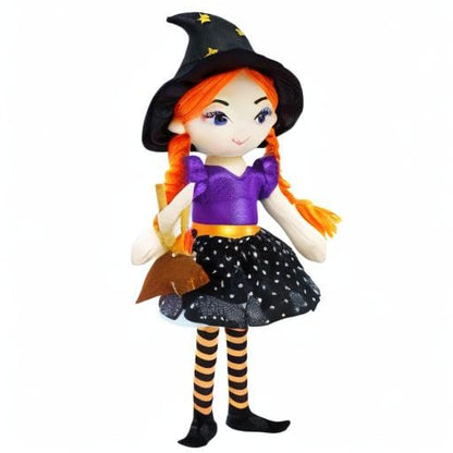June Garden 16" Enchanted Garden Witch Doll Lydia Plush Stuffed Soft Girl Doll - Purple Outfit