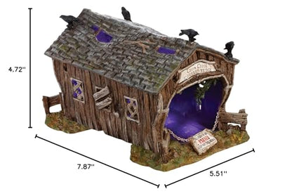 Department 56 Accessories for Villages Halloween Crow Creek Covered Bridge Accessory Figurine, 4.72 inch