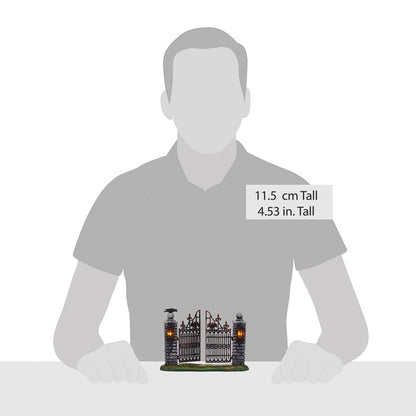 Department 56 Halloween Accessories for Village Collections Mini Spooky Wrought Iron Gate Lit Figurine, 4,53 Inch, Multicolor