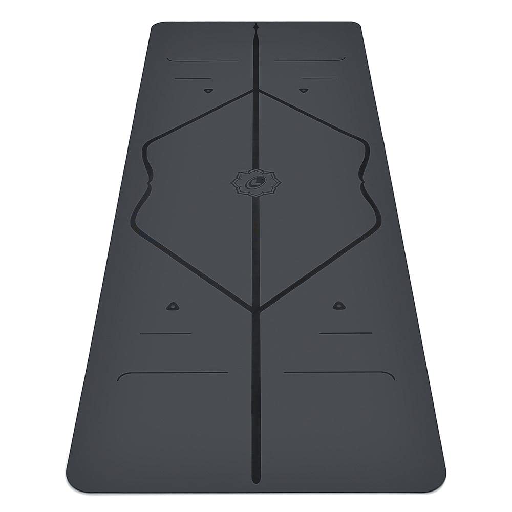 Liforme Original Yoga Mat – Free Yoga Bag Included - Patented Alignment System, Warrior-like Grip, Non-slip, Eco-friendly and Biodegradable, sweat-resistant, 4.2mm thick mat for comfort - Grey