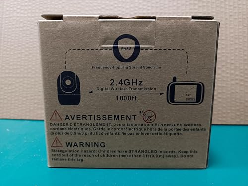 HelloBaby Baby Monitor with Remote Pan-Tilt-Zoom Camera and 3.2'' LCD Screen, Infrared Night Vision, Temperature Display, Lullaby, Two Way Audio, with Wall Mount Kit