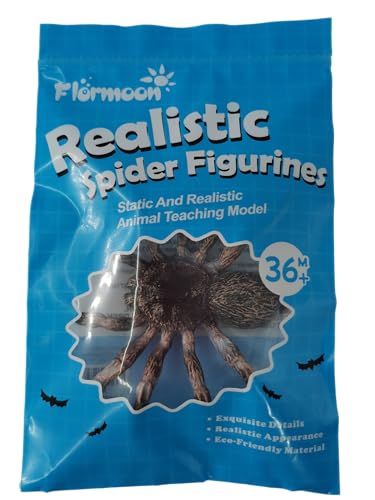 FLORMOON Realistic Animal Figures - Spider Action Model Lifelike Insect Toy Figures - Educational Learning Toys Birthday Set for Boys Girls Kids Toddlers (Giant Whiteknee)