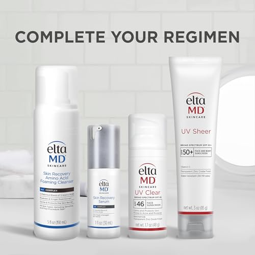 EltaMD UV Clear Face Sunscreen SPF 46, Oil Free for Face with Zinc Oxide, Dermatologist Recommended Sunscreen Lotion, For Acne-Prone Sensitive Skin, 1.7 oz Pump