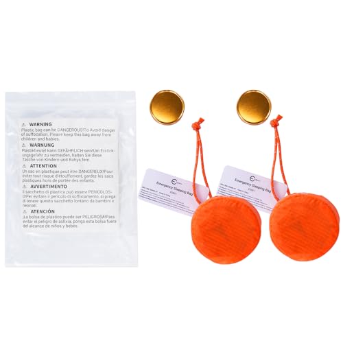 Esky Emergency Sleeping Bag, 2 Pack Survival Bag Portable Thermal Bivy Sack, Waterproof Lightweight Emergency Blanket Survival Gear with Compass for Camping Hiking Outdoor Adventure