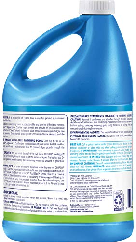 Clorox® Pool&Spa™ Swimming Pool Algaecide and Clarifier, Prevents and Treats Pool Algae, Clears Water, 128 Fl Oz (Pack of 1)