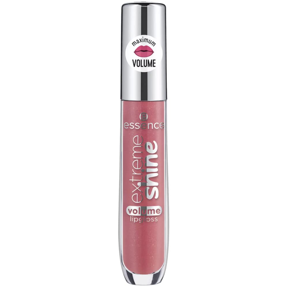Essence Extreme Shine Volume Lip Gloss, No. 09 Shadow Rose, Nude, Radiantly Fresh, Shiny, Translucent, Vegan, Oil-Free, Alcohol-Free (5 ml)