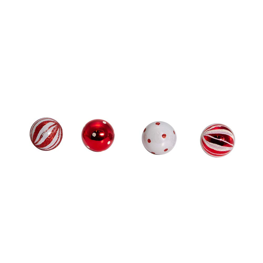 Kurt Adler GG0294 1-Inch Ornament Set, Red, White