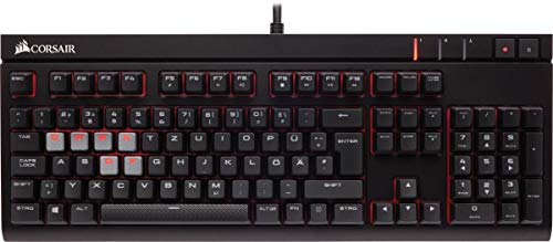 Corsair CH-9000088-NA STRAFE Mechanical Gaming Keyboard - Red LED Backlit - USB Passthrough - Linear and Quiet - Cherry MX Red Switch
