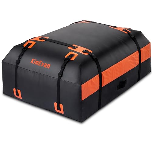 Kimevan Soft Waterproof Rooftop Cargo Carrier, Upgrade Waterproof Design Luggage Roof Rack Cargo Bag 15/21 Cubic Feet for All Cars with/Without Rack, Includes Anti-Slip Mat