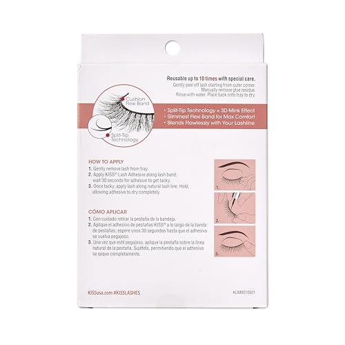 KISS Lash Couture Naked Drama False Eyelashes, 'Cruise', 16 mm, Includes 4 Pairs Of Lashes, Contact Lens Friendly, Easy to Apply, Reusable Strip Lashes