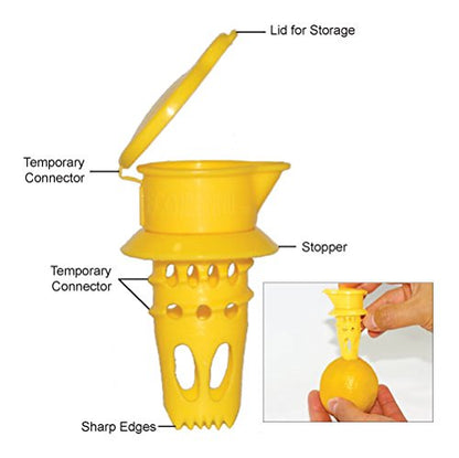EcoJeannie 2 Pack Citrus Tap, Portable Lemon Juicer Faucet (Patent Pending), Lime Squeezer, Juice Extractor- BPA Free Hormone Free