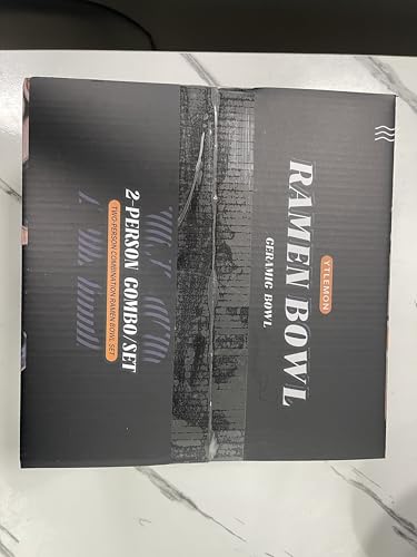 8-Inch Ceramic Ramen Bowl Set of 2 (9 Piece) - Porcelain Japanese Salad Noodles Cereal Fruit Pasta Soup Large Bowls with Recipes Chopsticks Forks Spoons for Men Women Gift Microwave & Dishwasher Safe