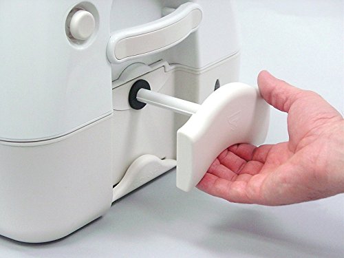 Dometic 301097406 Portable Toilet 2.6 Gallon w/Stainless Steel Hold-Down Brackets, Gray