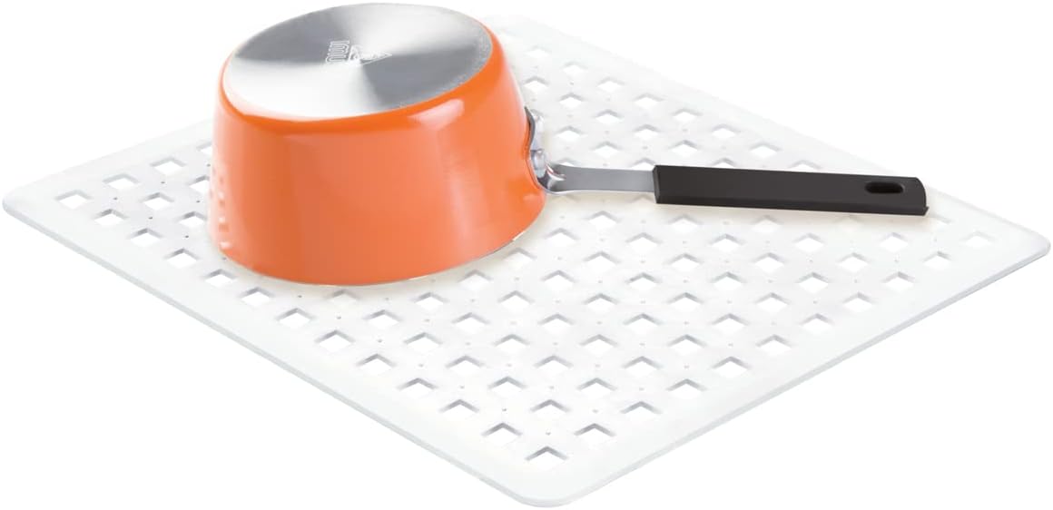InterDesign Basic Dish Drainer, Medium Sink Accessories That Protect and Add Functionality, Made of PVC Plastic, Clear