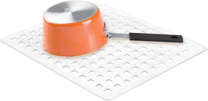 InterDesign Basic Dish Drainer, Medium Sink Accessories That Protect and Add Functionality, Made of PVC Plastic, Clear