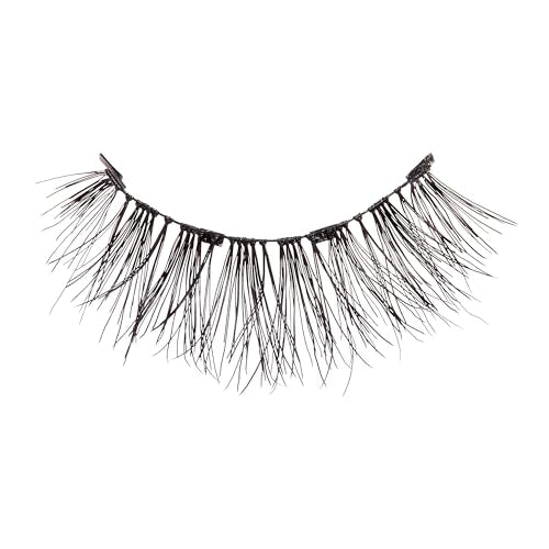 KISS Magnetic Lashes, Tempt, 1 Pair Synthetic False Eyelashes With 5 Double Strength Magnets, Wind Resistant, Dermatologist Tested Fake Lashes Last Up To 16 Hours, Reusable Up To 15 Times Black