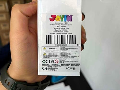 JOYIN 72 PCS Halloween Slap Bracelets for Kids, Halloween Bracelets Bulk for Girls Boys Gifts, Friendship Snap Bracelet for Halloween Party Favors Goodie Bag Fillers, Classroom Favors