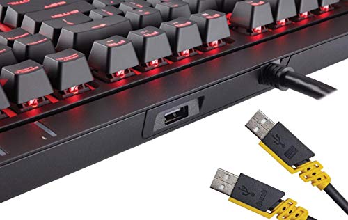 Corsair CH-9000088-NA STRAFE Mechanical Gaming Keyboard - Red LED Backlit - USB Passthrough - Linear and Quiet - Cherry MX Red Switch