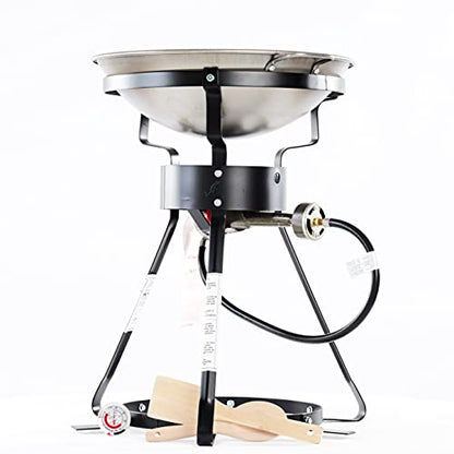 King Kooker 24WC Heavy-Duty 24" Portable Propane Outdoor Cooker with 18" Steel Wok, Black
