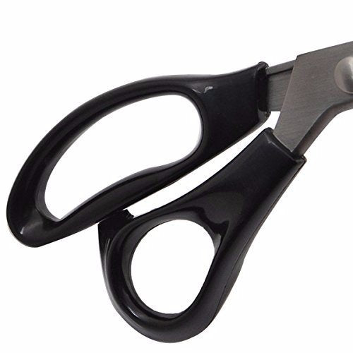 Fabric Pinking Shears, Professional Stainless Steel Handled Scissors, Black, 18mm Scalloped Blade