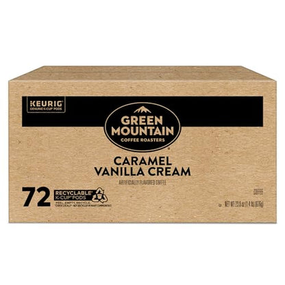Green Mountain Coffee Roasters Caramel Vanilla Cream Keurig Single-Serve K-Cup pods, Light Roast Coffee, 72 Count