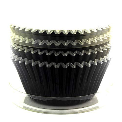 Eoonfirst Foil Cupcake Liners Halloween Party Standard Baking Cups 100 Pcs (Black)