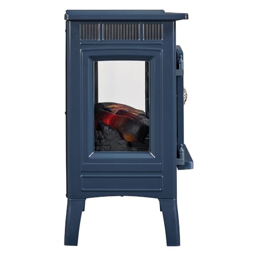 duraflame Freestanding Electric Fireplace Stove Heater with 3D Flame Effect for 1,000 Sq. Ft. Room, Navy