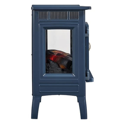 duraflame Freestanding Electric Fireplace Stove Heater with 3D Flame Effect for 1,000 Sq. Ft. Room, Navy