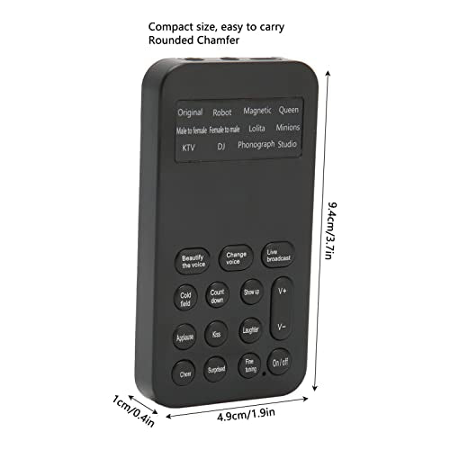 Handheld Ghostface Voice Changer Voice Changer Device, ABS Material Voice Changer with 8 Sound Effects for Phone Calling, Gaming - Black