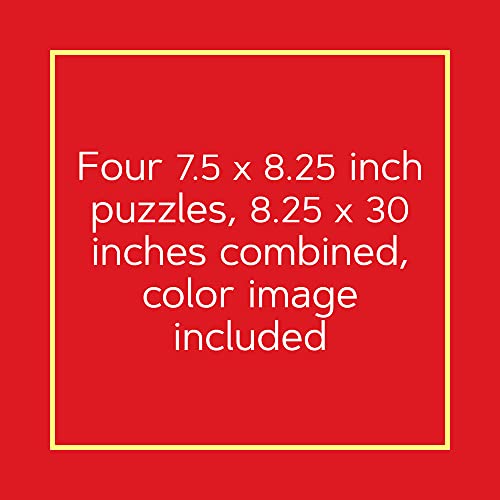 Lego Christmas Train Puzzle | Four Connecting 100-Piece Jigsaw Puzzles