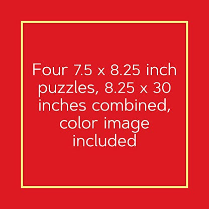 Lego Christmas Train Puzzle | Four Connecting 100-Piece Jigsaw Puzzles