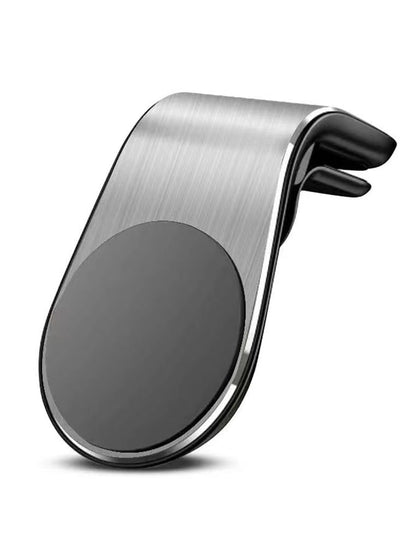 L-Shape Air Vent Magnetic Phone Mount-360°Rotating Car Holder for All Smartphones 4-7" with Super Strong Adhesion,Non-Slip Design,Silvery.