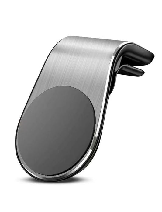 L-Shape Air Vent Magnetic Phone Mount-360°Rotating Car Holder for All Smartphones 4-7" with Super Strong Adhesion,Non-Slip Design,Silvery.