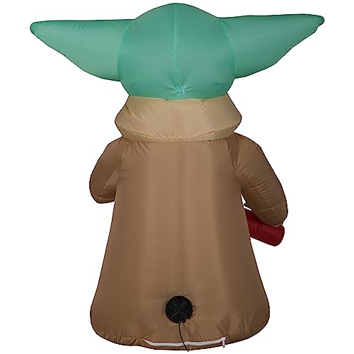 Gemmy Christmas Airblown Inflatable The Child w/Candy Cane Star Wars, 3.5 ft Tall, Brown