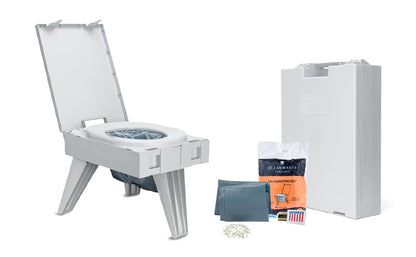 Cleanwaste GO Anywhere Portable Folding Toilet - Plus Bonus Original Wag Bag Kit