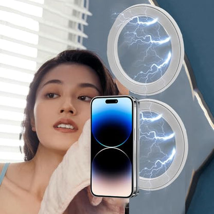 1pcs Magnetic Wall Mobile Phone Holder Stand for Wireless Charging Car Cellphone Stand Magnet Stands,Diameter58mm thick3.8mm (Black) (White)