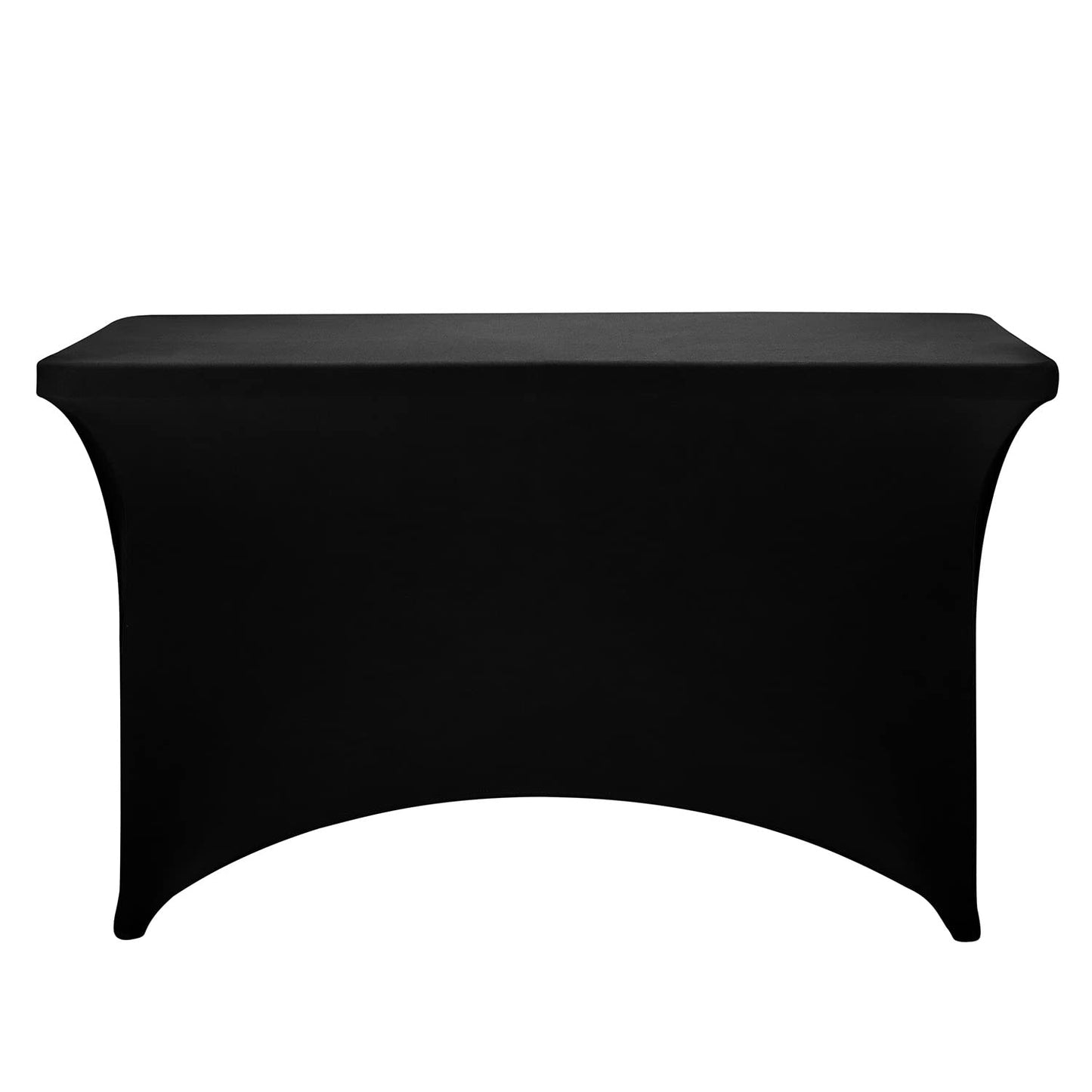 FORLIFE Spandex Table Covers 4ft，Fitted Tablecloth for 4ft Rectangular Tables, Stretch Patio Table Covers, Universal Spandex Table Cover for Wedding, Banquet, Party (4ft, Black)